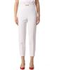 ELISABETTA FRANCHI PANTALONE A SIGARETTA IN DOPPIO CREPE - PA01021E2 - avorio