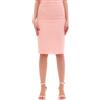 ELISABETTA FRANCHI GONNA A TUBINO CON TIRETTO LOGO ORO - GO00521E2 - rosa