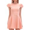 ELISABETTA FRANCHI ABITO BAMBOLA CON LOGO E MANICHE A SBUFFO - AB07121E2 - rosa