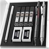 Nicpro 2 matite meccaniche da 0,5 e 0,7 mm con custodia, set matite artistiche in metallo MP1000 con 4 tubetti di ricariche di piombo HB, 2 gomme, 9 ricariche di gomma per scrittura artistica, disegno