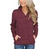 EMUKFD Felpe da donna con cerniera a 1/4 pullover a maniche lunghe casual leggero con collo a lupetto maglioni da golf sport colletto polo polo top atletico con tasca palestra allenamento jogging
