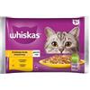 WHISKAS Adult in bustina 4x85g cibo umido con pollo e tacchino in gelatina per gatti adulti