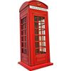 2 UR DOOR Salvadanaio rosso a forma di cabina telefonica, souvenir di Londra in zinco pressofuso con Union Jack, da collezione con tappo di facile accesso, per bambini e adulti, dimensioni: 14 x 6 x 6