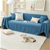 VanderHOME Copridivano per Antiscivolo Salvadivano Copridivani elasticizzati Decorativo Universale Tutte le stagioni Tessuta Divano Protector Slipcovers per Divano 180 * 150cm-Blu