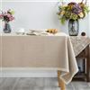 GLORY SEASON Tovaglia strutturata Lino Stile Rustico Tela lavabile Solido Pesante Pizzo Tessuto Rettangolare Tovaglia Copritavolo per cucina pranzo decorazione da tavolo 140x180cm Beige
