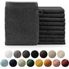 Blumtal Asciugamani Bagno, Asciugamani Super Assorbenti, 100% Cotone Certificato Oeko-Tex 100, 10 Guanti Spugna (15x21cm), Antracite