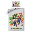 Halantex Super Mario - Set di biancheria da letto reversibile, copripiumino 140 x 200 cm e federa, poliestere, con Mario, Luigi, Toad, Peach, Wario e Yoshi