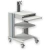 GIMA CARRELLO PRO - 2 ripiani, tastiera, supp. monitor, cassetto