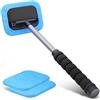 WALSER pulitore parabrezza auto, pulitore interno parabrezza auto funzione telescopica 26-42 cm estensibile, pulitore parabrezza incl. 2 panni in microfibra