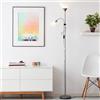Lightbox Illuminatore braccio di lettura regolabile e interruttore a levetta | 1,8 m di altezza | lampada da terra decorativa | lampada da lettura con 1 x E27 e 1 x E14 | in alluminio/plastica in