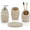 ZCCZ - Set accessori bagno con dispenser sapone, portaspazzolino, bicchiere e portasapone, eleganti utensili per casa e arredamento, idea regalo organizzazione toilette e design moderno