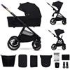 Kinderkraft Trio Passeggino ,Carrozzina,Ovetto e Borsa NEA 2 BLACK