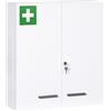 kleankin Armadietto Medicinali a 6 Ripiani con Serratura e 2 Chiavi, in Acciaio, 55x18x60 cm, Bianco|Aosom