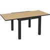 Outsunny Tavolo da Giardino Allungabile per 4-6 Persone con Piano a Doghe, in Alluminio, 81/162x80x75 cm, Giallo|Aosom