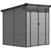 Outsunny Casetta da Giardino in Plastica Porta Attrezzi con Finestre, Prese d'Aria e Blocco, 1.9x1.9 m, Grigio Chiaro