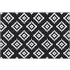Outsunny Tappeto Esterno per Balcone e Terrazza Reversibile con Fantasia Geometrica, 2.74x1.82 m, Nero e Bianco