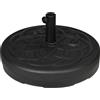 Outsunny Base per Ombrellone Rotonda in Plastica Riempibile con Acqua e Sabbia per Pali da 38-48 mm, Ø56 cm, Nero