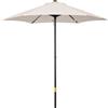 Outsunny Ombrellone da Giardino 2x2m Rotondo con Palo Centrale in Alluminio e Poliestere, Crema