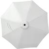 Outsunny Telo per Ombrellone da Ø295 cm in Poliestere Bianco Resistente all'Acqua con Presa d'Aria Superiore