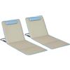 Outsunny Set 2 Sdraio da Spiaggia Pieghevoli con Schienale Regolabile e Poggiatesta, 53x124x35-45 cm, Beige e Azzurro