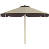 Outsunny Ombrellone da Giardino Ø2.6 m con Copertura UV50+, Presa d'Aria e 8 Stecche, Beige