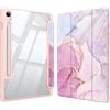 FINTIE Custodia per Samsung Galaxy Tab S10 Lite 2025 /S10 FE /S9 FE 10.9/S9 11 con S Pen Portapenne - Antiurto Sottile Case Posteriore Trasparente Cover con Auto Sonno/Sveglia, Glorious Marble