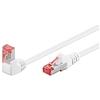 goobay 51554 - Cavo patch CAT 6, ad alta velocità, spina a 90 gradi, cavo di rete, Ethernet, Playstation, Xbox, DSL, PimF, RJ45, bianco, 10 metri