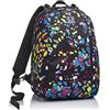 Invicta Zaino Reversibile Invicta, Twist Eco, Material, Nero, 2 in 1 in Fantasia e Tinta Unita, Scuola y Tempo Libero