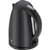 WMF Stelio, bollitore elettrico in acciaio inox, 1,7 l, con filtro a calcare, 2400 W, indicatore del livello dell'acqua, in acciaio inox, nero opaco