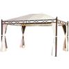 Amicasa Gazebo Giardino 3x4 mt in Ferro con Teli Laterali Zanzariere Copertura Top in Poliestere colore Beige - Oregon