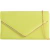 fi9 Pochette da donna in pelle scamosciata, tinta unita, da sposa, ballo di fine anno, matrimonio, festa,, avorio, medium