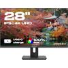 JapanNext Monitor 28 IPS 4K UHD (3840x2160) | Tecnologia HDR | Ricarica tramite USB-C (65W) Inclinazione regolabile Altoparlanti | sRGB 100% G-Sync/FreeSync | Garanzia 2 anni | JN-IPS282UHDR-C65W