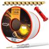 HB-Digital - Cavo antenna satellitare coassiale, in rame, 135 dB, UHD 4K, incluso spelafili e 10 connettori F (dorati)