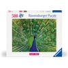 Ravensburger Puzzle 500 Pezzi Pavone - Puzzle Adulti +14 anni, 49 x 36 cm, Puzzle per Adulti, Collezione Animali Colorati, Idee Regalo