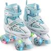 Apollo Super Quad X PRO, Pattini a rotelle LED per Bambini e Ragazzi, Ideali per Principianti, Comodi Pattini a rotelle per Bambine e Bambini