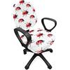 ABAKUHAUS Acquerello Fodera per Sedia da Ufficio, Lady Bug Insect, Fodera Protettiva in Tessuto Decorativo Elasticizzato, Vermilion Nero Bianco