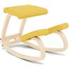 Varier Variable Balans Sedia Ergonomica Legno Naturale/Giallo Movimento Naturale Postura Ufficio Casa Studio 10 Anni Garanzia Qualita