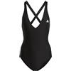 adidas Donna Partial 3-Stripes Swimsuit, Black / White, 26