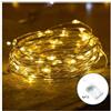 WatioWave Ghirlanda di luci a LED in filo di rame, batteria 3AA, 2 m, luce bianca calda, ideale per decorare e arredare ambienti interni ed esterni.