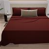 PETTI Artigiani Italiani - Set Lenzuola Cotone Singolo 3 Pezzi, Completo Letto con Lenzuolo Sopra, Lenzuolo Sotto con Angoli Elasticizzati e 1 Federa Lenzuola Bordeaux