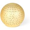 H&H Sfera in Vetro, Decoro Stelle Oro, con LED, 12x11cm. Batterie Non Incluse.