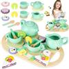HOTUT Set da Tè di Legno per Bambini, Set Cucina Giocattoli in Legno, Set da Tè per Bambini, Set da Tè Giocattoli in Legno, Set da tè in Legno per Bambine e Bambini per Bambini Bambina 3 4 5 6 Anni