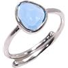 HIMALYA QUARTZ Anello di fidanzamento regolabile in argento sterling 925 con topazio blu naturale blu QUARZO HIMALYA per donna