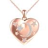 VIKILEE Cuore Luna Stella Portafoto Medaglione Collana Argento 925 Ragazze Collana di Foto Personalizzata con Zirconi Sognante Ciondolo Portafoto Collane Gioielli Regali per Fidanzata Moglie Figlia Oro Rosa