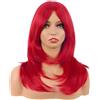 MapofBeauty 20 Pollice/50 cm Lungo Layered Con Frange Lisci Sintetico Fibra Shoulder Lunghezza Capelli per Quotidiano Parrucche (luminoso Rosso)