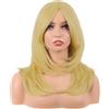 MapofBeauty 20 Pollice/50 cm Lungo Layered Con Frange Lisci Sintetico Fibra Shoulder Lunghezza Capelli per Quotidiano Parrucche (Misto Biondo)
