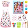 LEADSTAR Grembiule Cucina Bambini, Set Chef con Cappello Cuoco e Accessori, Kit da Cucina per Giochi di Ruolo, Regalo per Bambini 3-12 Anni, 30 Pezzi