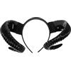 STOBOK Cerchietto con corna di pecora, diavolo, per Halloween, costume cosplay, foto (nero)