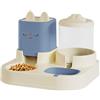Generic, Distributore di acqua per cani di grande capacità, distributore crocchette gatto, cane, doppia ciotola con bottiglia d'acqua automatica per cani e gatti