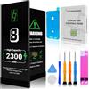 GOLDWANGWANG Batteria per iPhone 8, 2300mAh Alta Capacità, Compatibile con A1863 A1905 A1906, 0 Cicli, Kit di Riparazione Completo, Certificato CE/RoHS/FCC